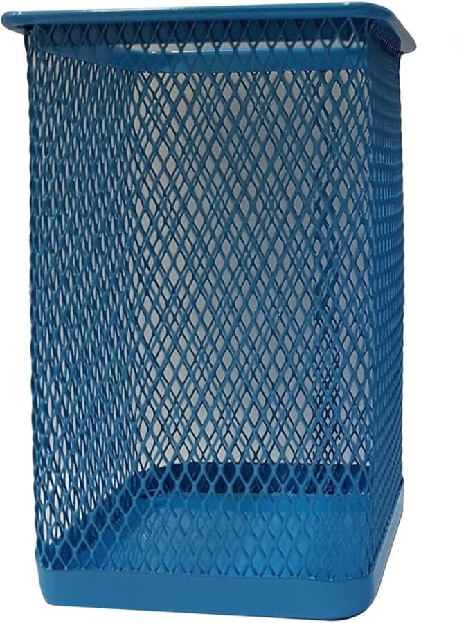 Pen Holder Metal Square - Sky Blue